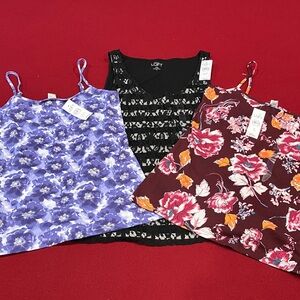LOFT Women's Camisole Set - Blue, Black, Red Floral